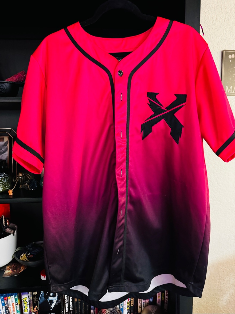 Excision Gradient Pink to Black Baseball Jersey